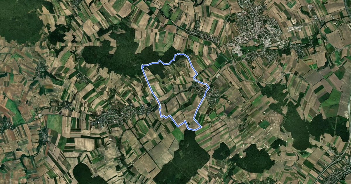 Маршрут Paasdorf: Rundwanderweg Schwarzenbergen - Wackergrund на спутниковом снимке