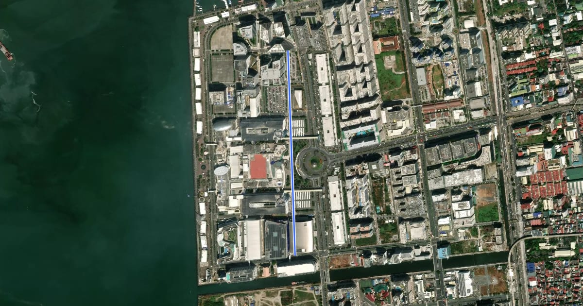 Маршрут Pacific Drive Bicycle Corridor на спутниковом снимке