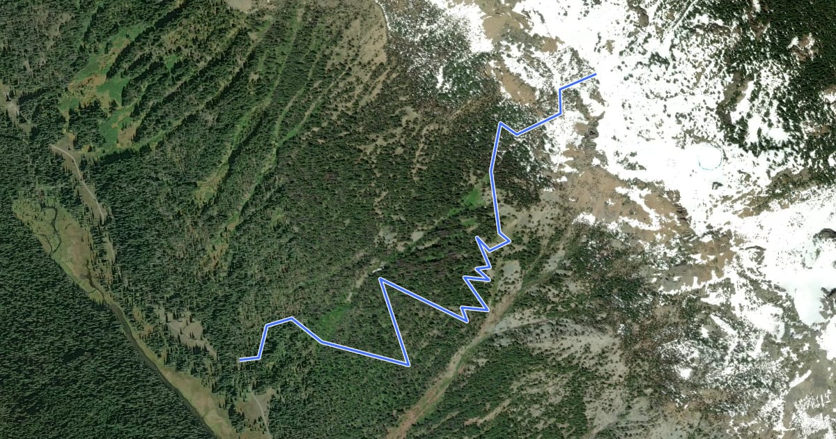 Маршрут Paddy-Go-Easy Pass Trail на спутниковом снимке