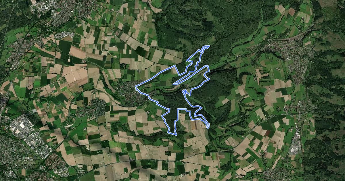 Маршрут Paderborner Höhenweg на спутниковом снимке