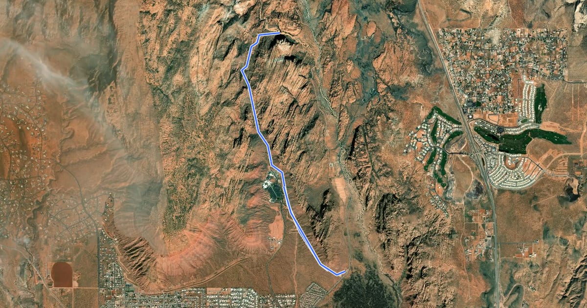 Маршрут Padre Canyon на спутниковом снимке