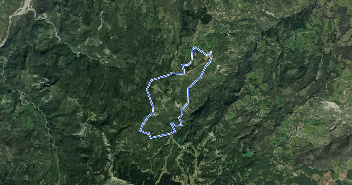 Маршрут Paesaggi di Uomini e Natura на спутниковом снимке