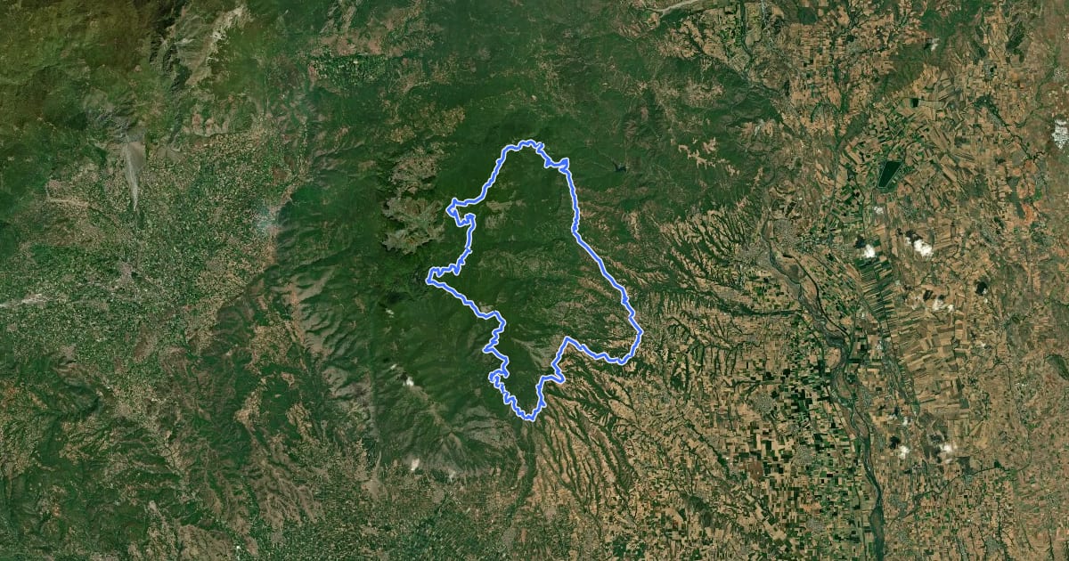 Маршрут Paiko Cycling Trail на спутниковом снимке