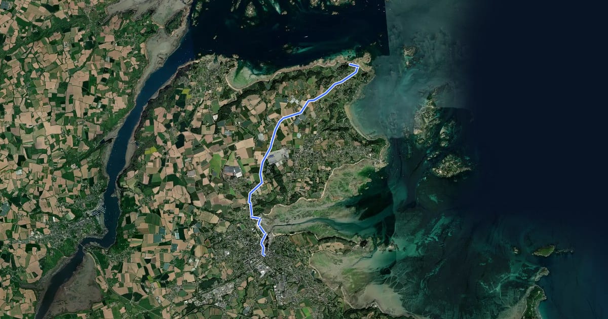 Маршрут Paimpol - Pointe Arcouest / Bréhat на спутниковом снимке