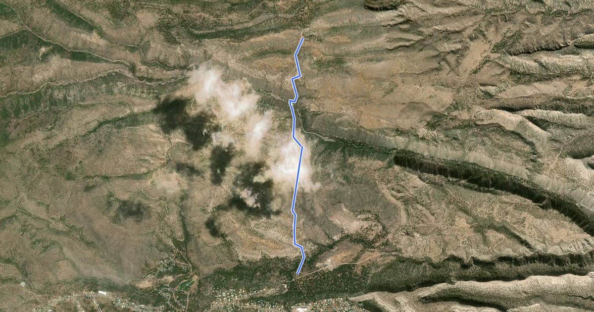 Маршрут Pajarito Trail на спутниковом снимке