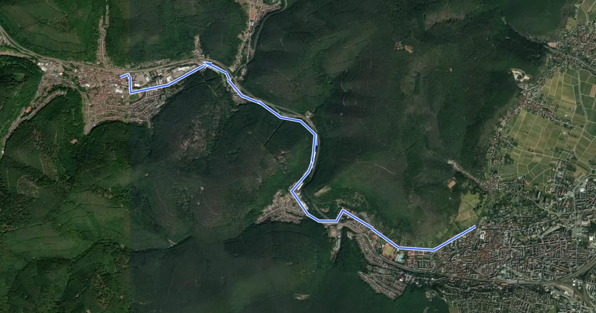 Маршрут Palatia-Route на спутниковом снимке