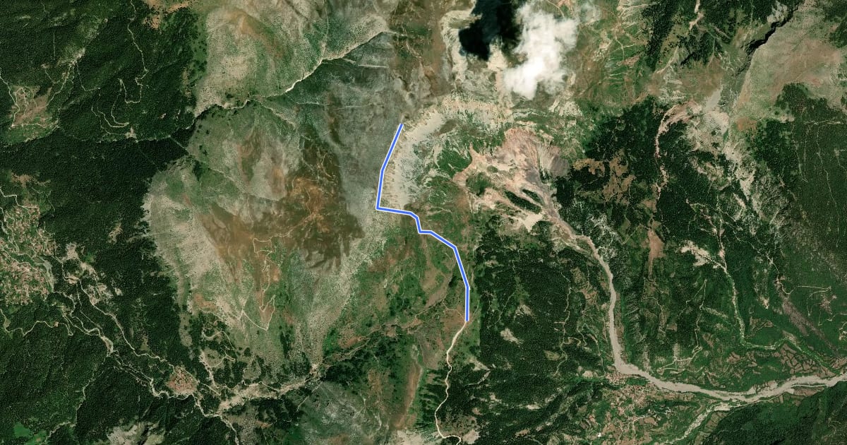 Маршрут Paleochori Golemipass Trigia Trail на спутниковом снимке