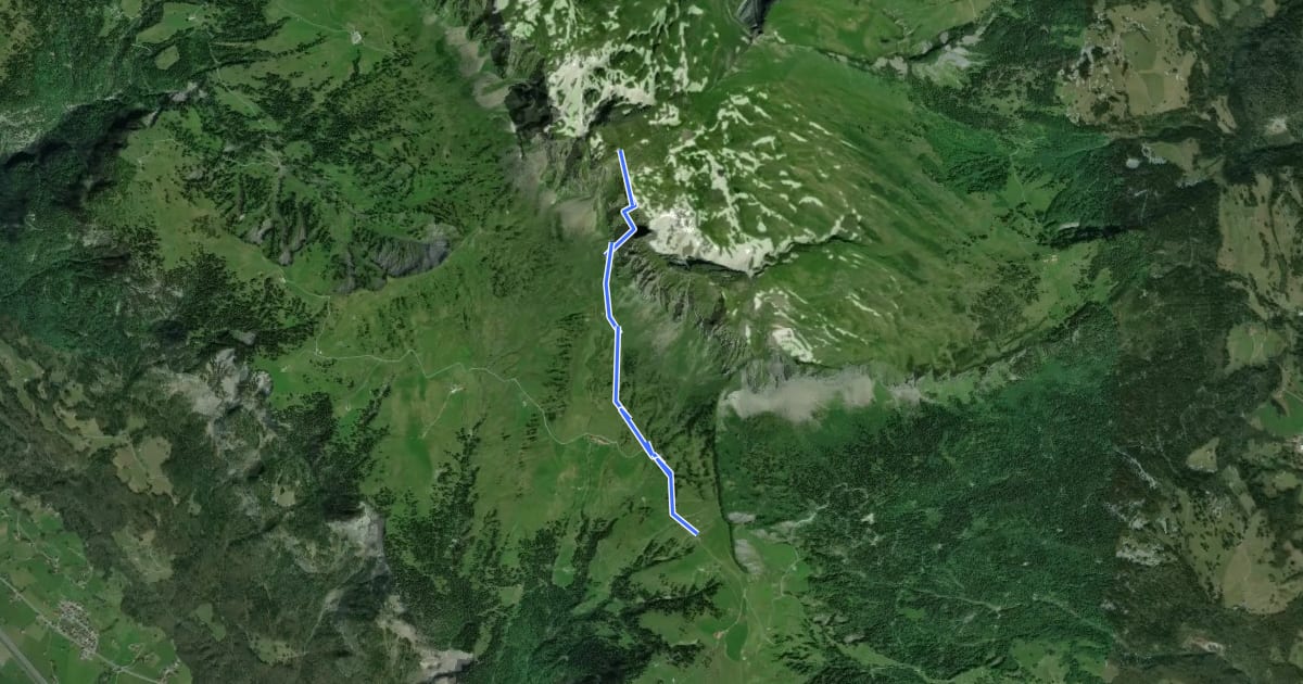 Маршрут Palfries - Gipfelhütte Alvier на спутниковом снимке