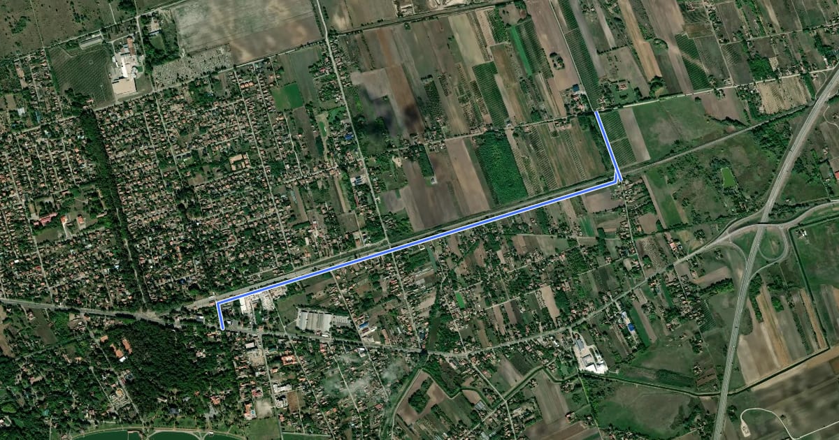 Маршрут Palić, centar (Linija 6) - Majkin salaš (R0) на спутниковом снимке