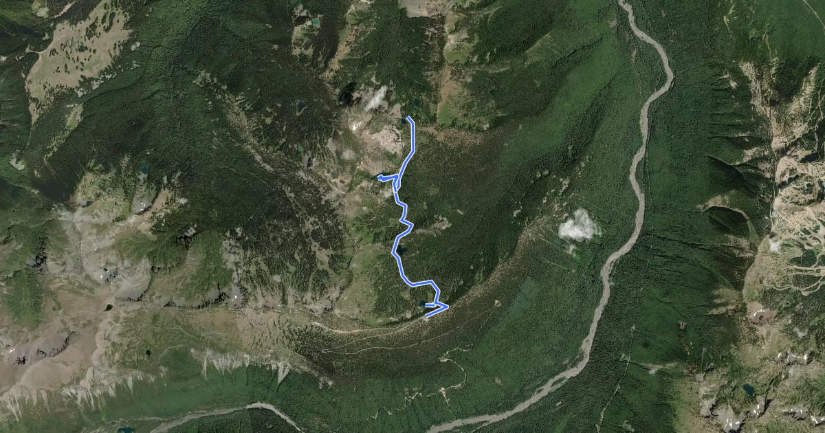 Маршрут Palisades Lake Trail на спутниковом снимке