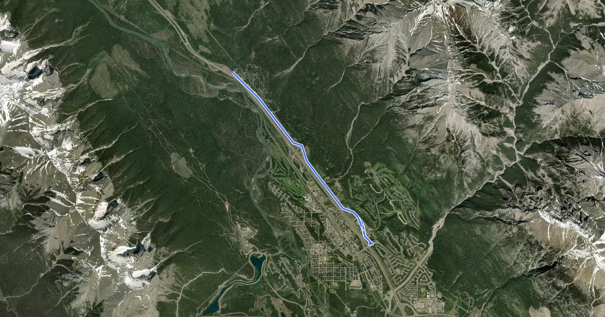 Маршрут Palliser Pathway на спутниковом снимке