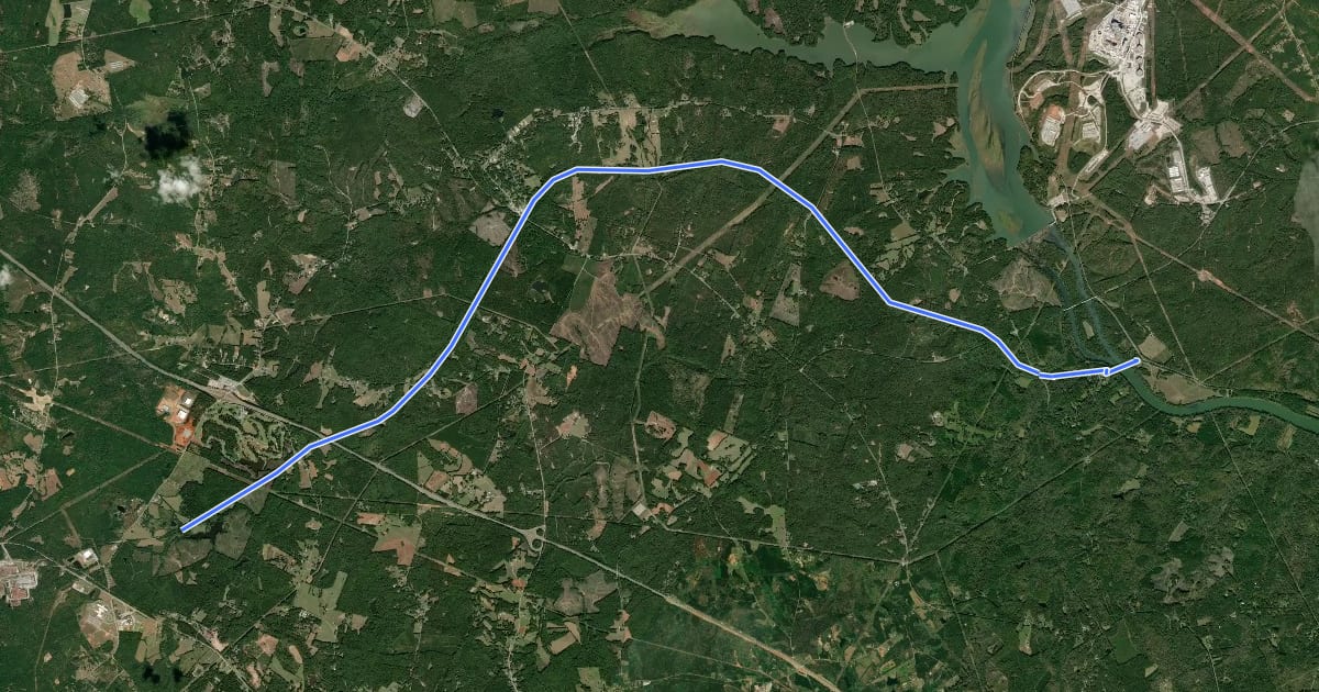 Маршрут Palmetto Trail: Peak to Prosperity Passage на спутниковом снимке