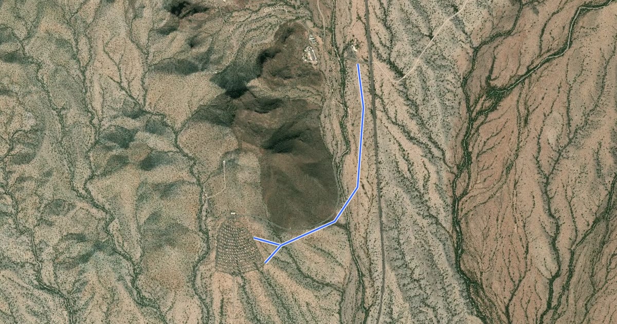 Маршрут Palo Verde Trail на спутниковом снимке