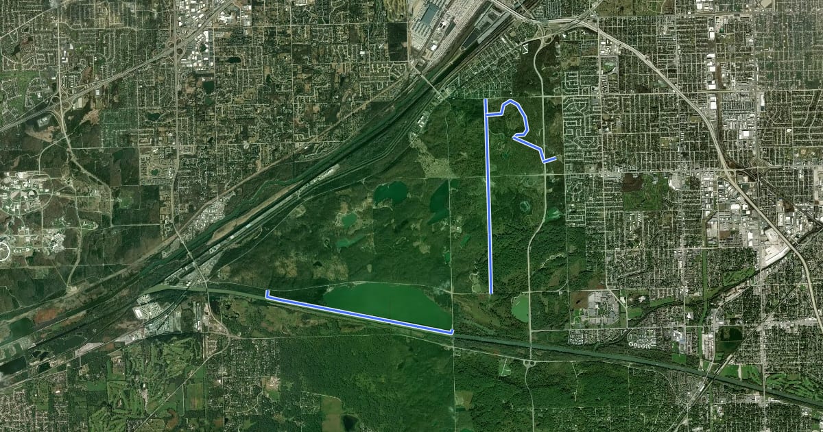 Маршрут Palos Trail System на спутниковом снимке