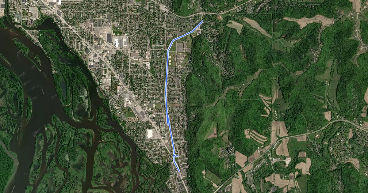 Маршрут Pammel Creek Trail на спутниковом снимке