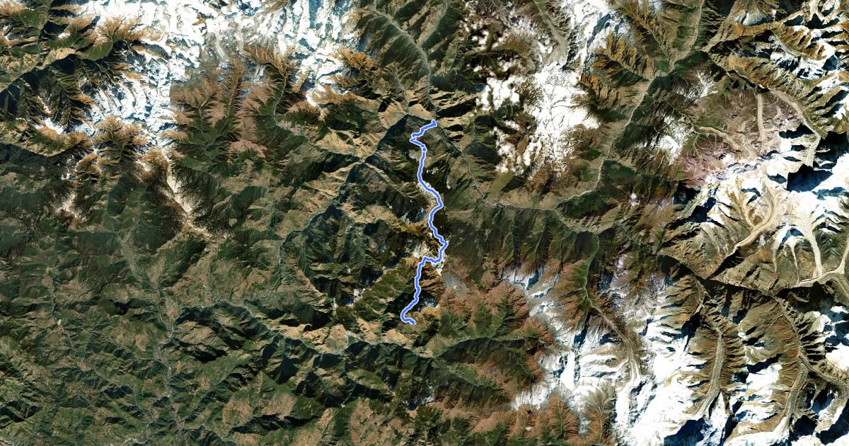 Маршрут Pana to Joshimath на спутниковом снимке