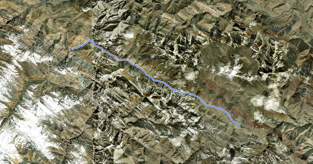 Маршрут Panjila to Sumda Chenmo на спутниковом снимке