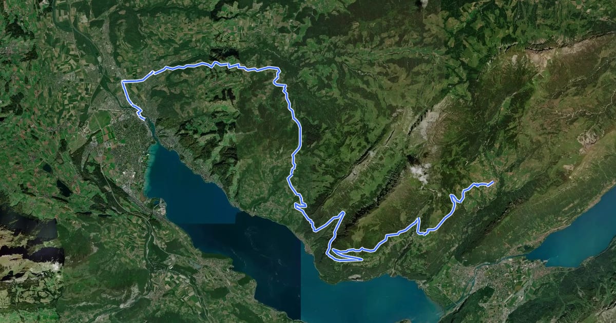 Маршрут Panorama Bike на спутниковом снимке