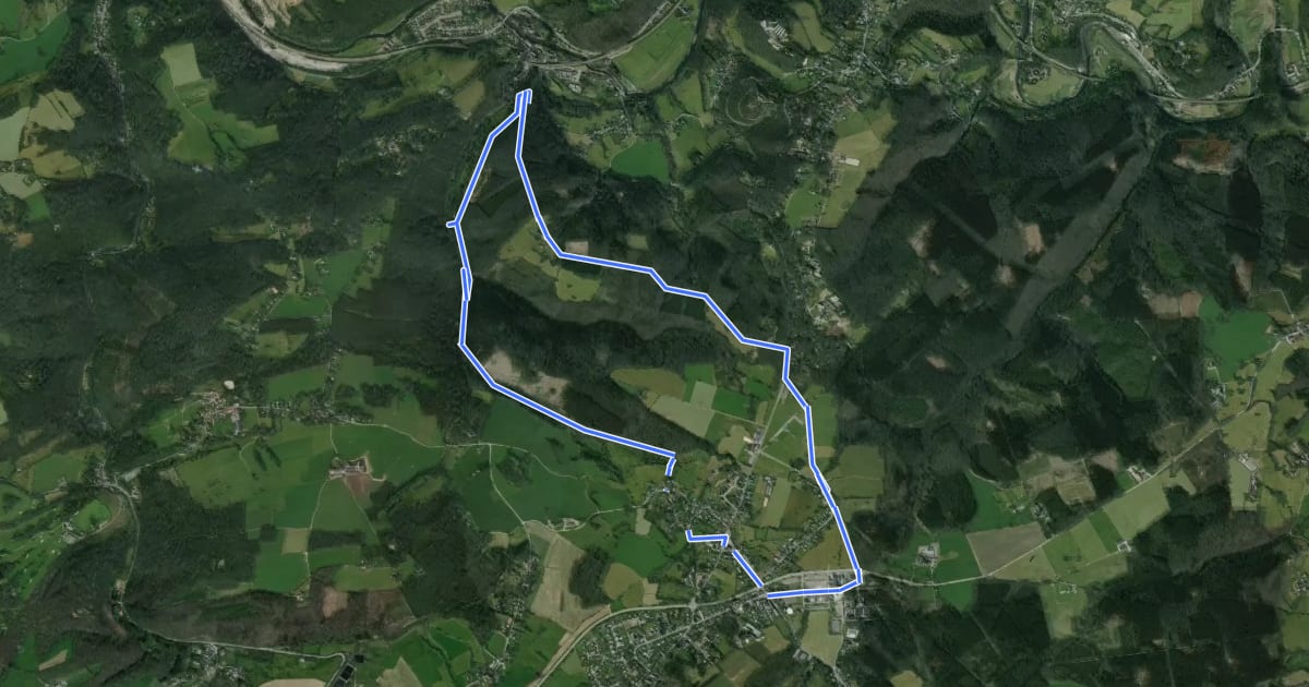 Маршрут Panorama du Val de la Vesdre на спутниковом снимке