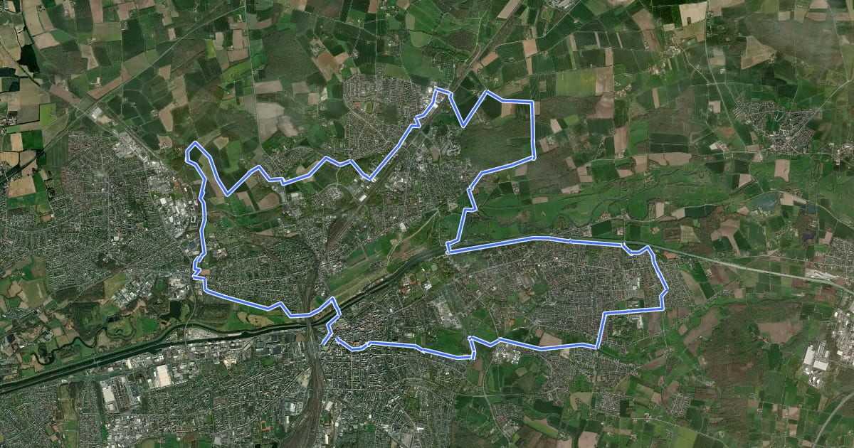 Маршрут Panorama-Route Hamm на спутниковом снимке