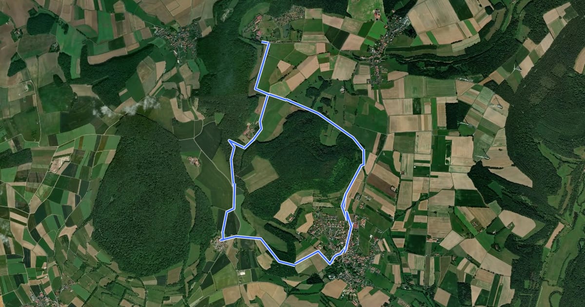 Маршрут Panorama Rundwanderweg на спутниковом снимке
