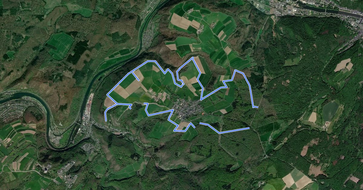 Маршрут Panorama-Rundweg - Frücht на спутниковом снимке
