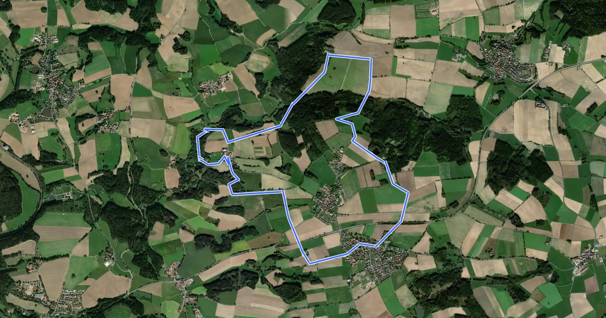 Маршрут Panorama-Rundweg Püchersreuth на спутниковом снимке