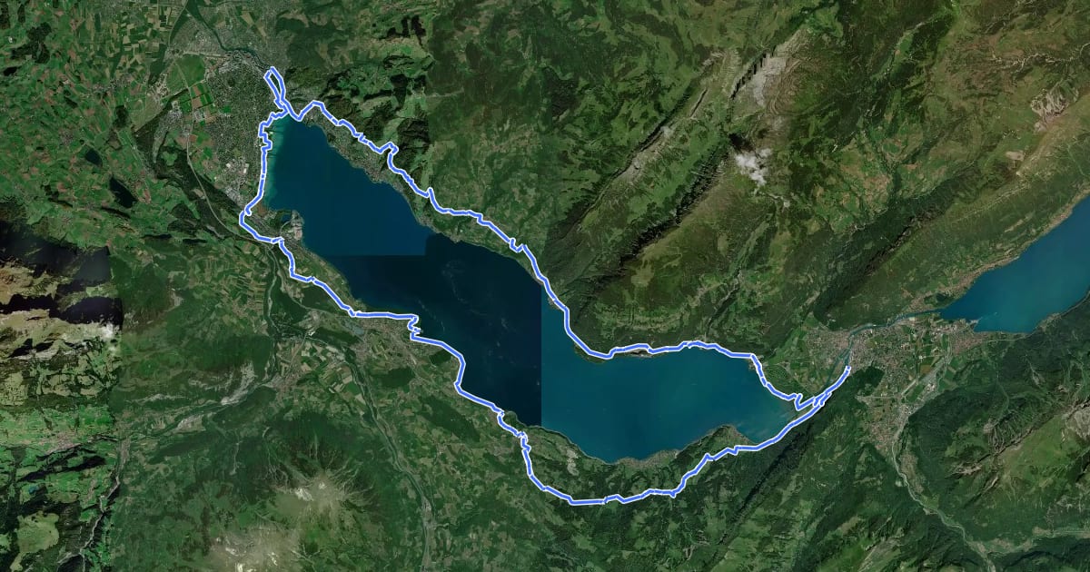 Маршрут Panorama Rundweg Thunersee на спутниковом снимке