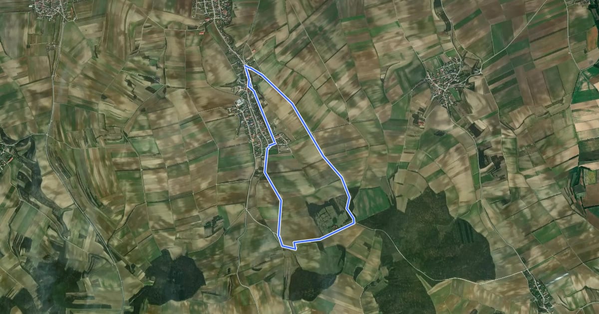 Маршрут Panorama Wanderweg Gaubitsch на спутниковом снимке