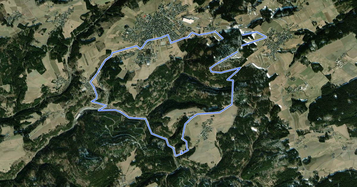 Маршрут Panorama-Weg DÖ 37 на спутниковом снимке