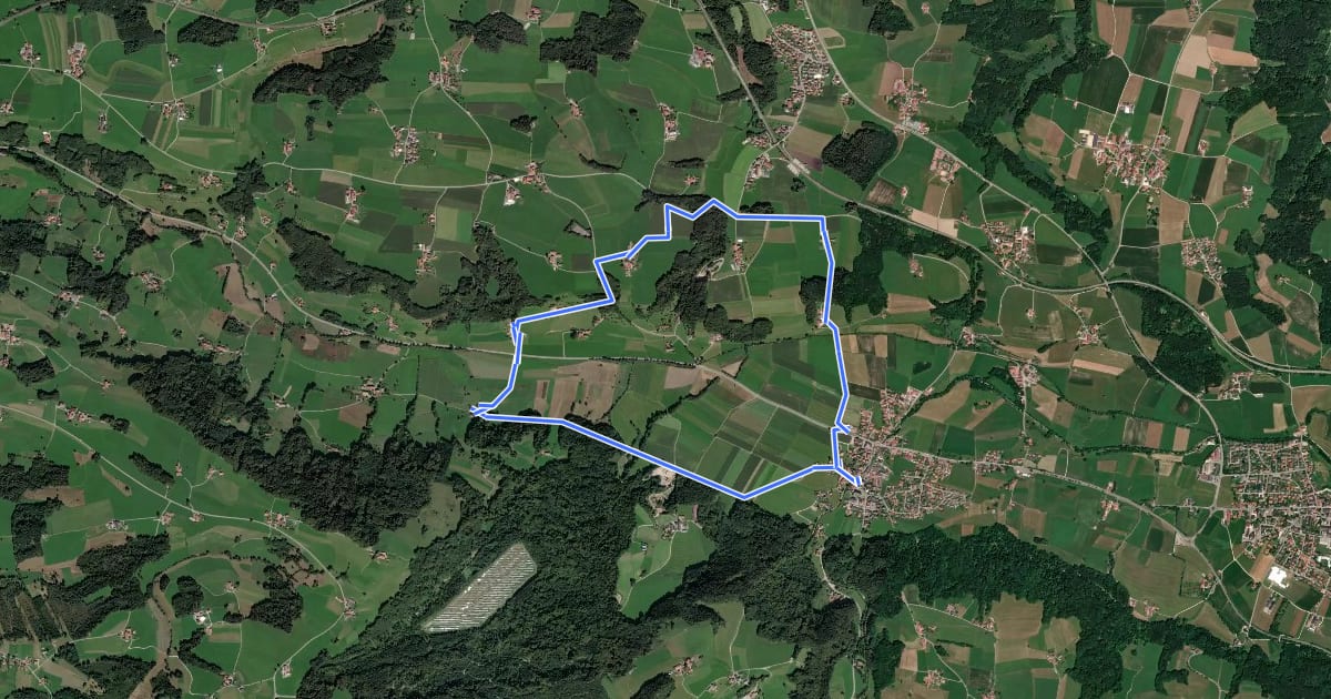 Маршрут Panorama-Weg Nr. 22 на спутниковом снимке