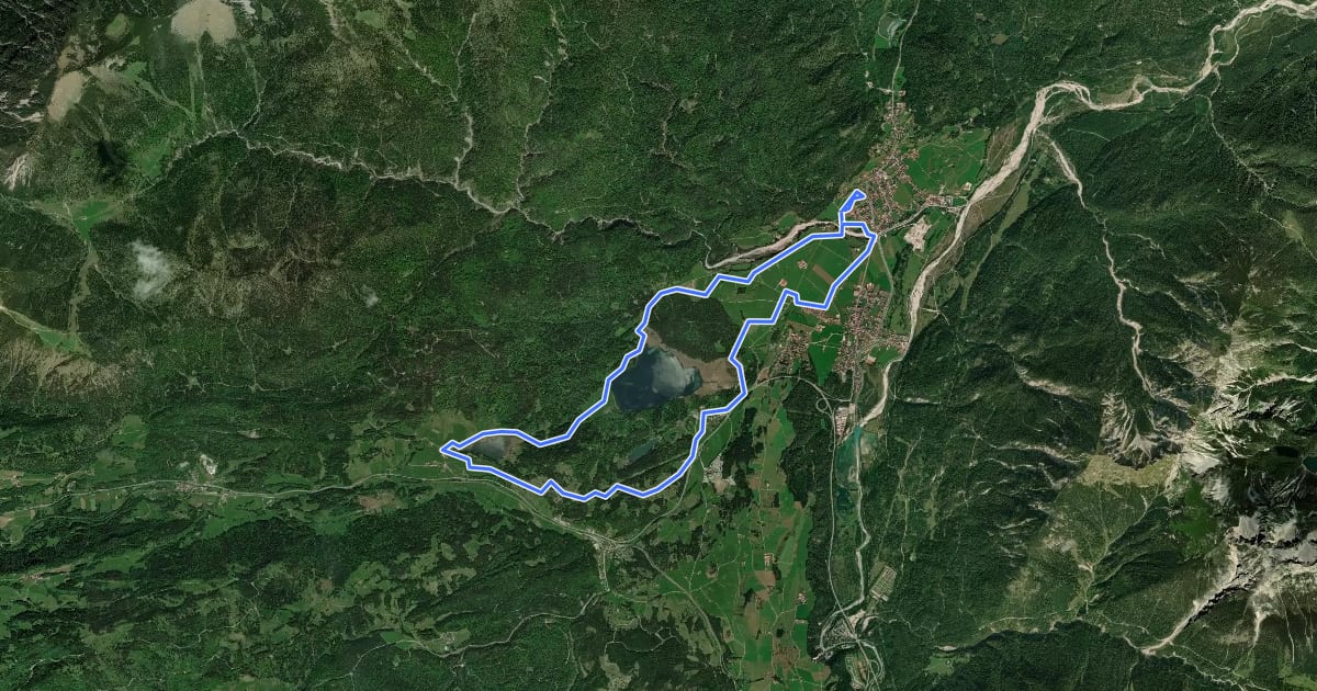Маршрут Panoramaloipe ab Wallgau на спутниковом снимке