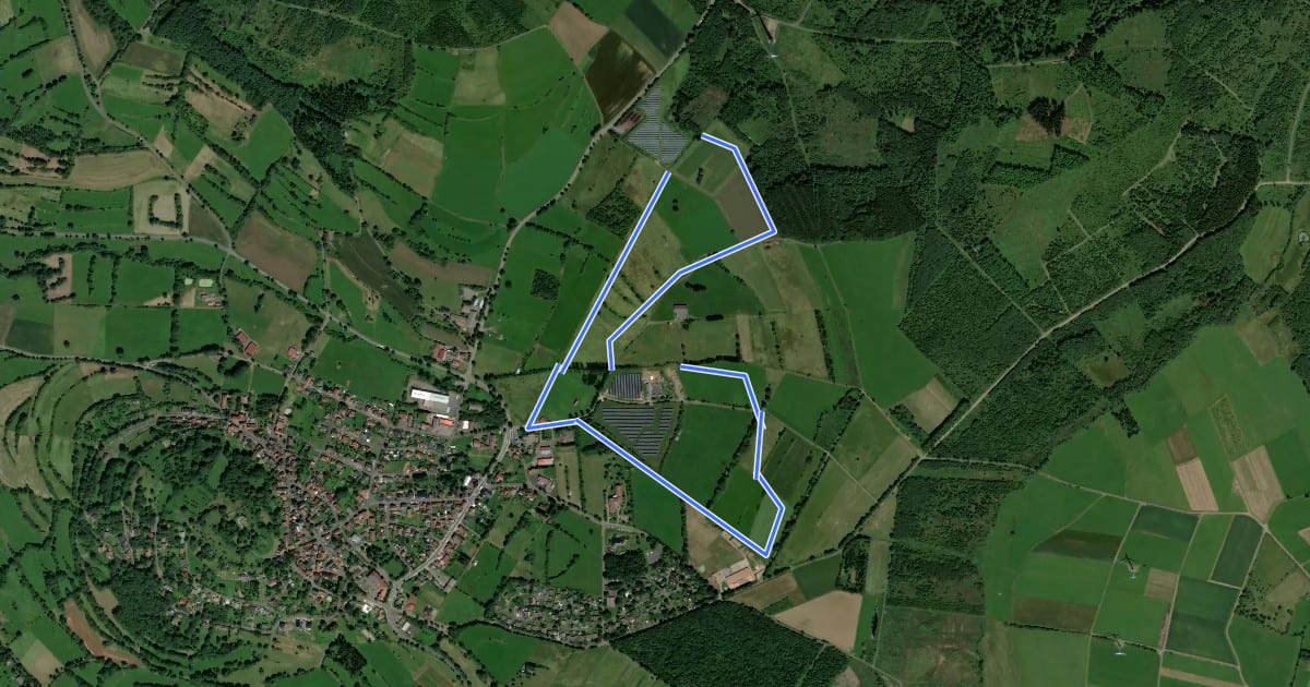 Маршрут Panoramaloipe Ulrichstein blau на спутниковом снимке
