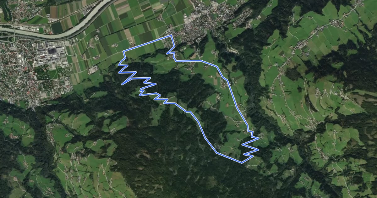 Маршрут Panoramarunde Kolsassberg на спутниковом снимке