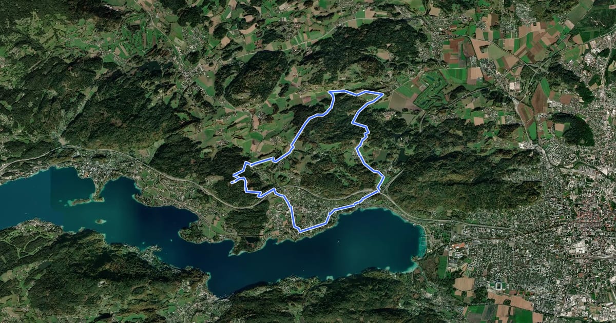 Маршрут Panoramarunde Krumpendorf на спутниковом снимке
