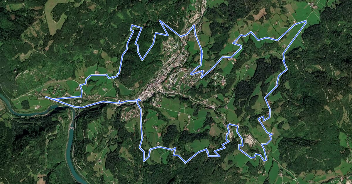 Маршрут Panoramarunde Weyer на спутниковом снимке