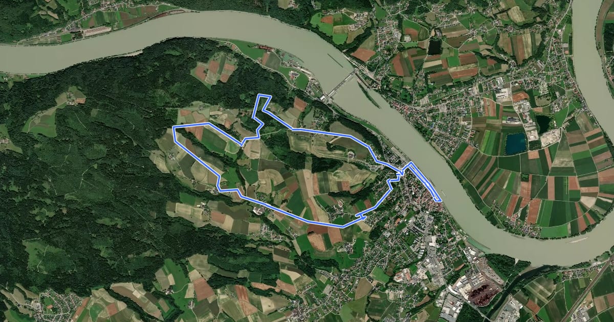 Маршрут Panoramarundwanderweg Ybbs на спутниковом снимке