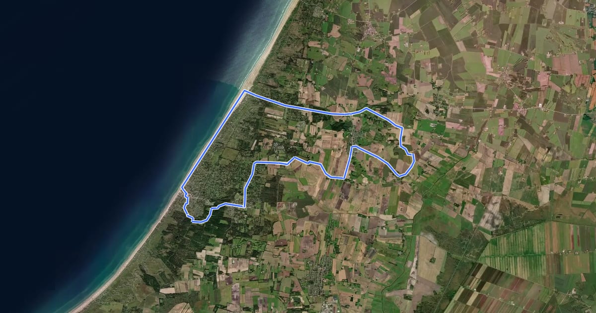 Маршрут Panoramarute Bølgeskum og brede strande на спутниковом снимке