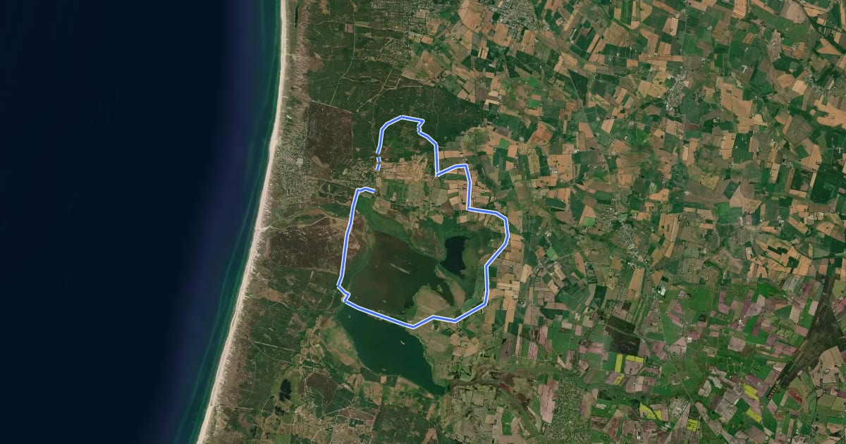 Маршрут Panoramarute - En cykeltur på søen на спутниковом снимке