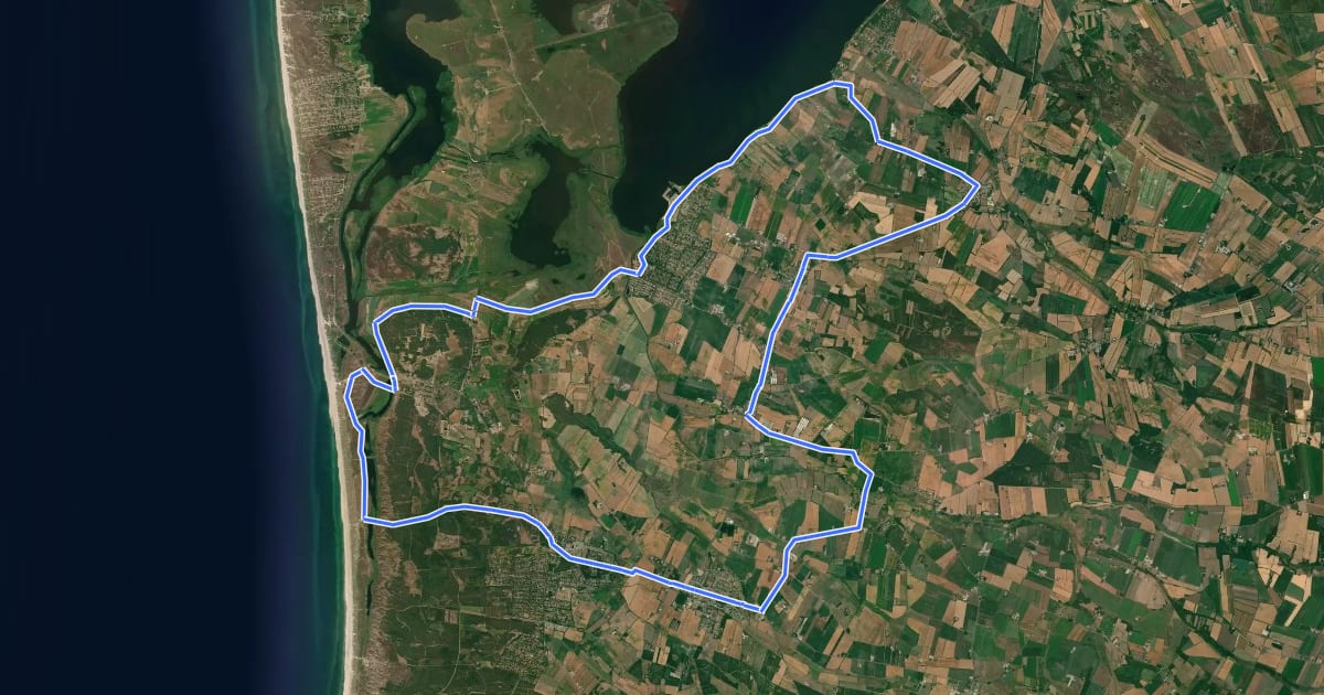 Маршрут Panoramarute - Mellem hav og fjord на спутниковом снимке