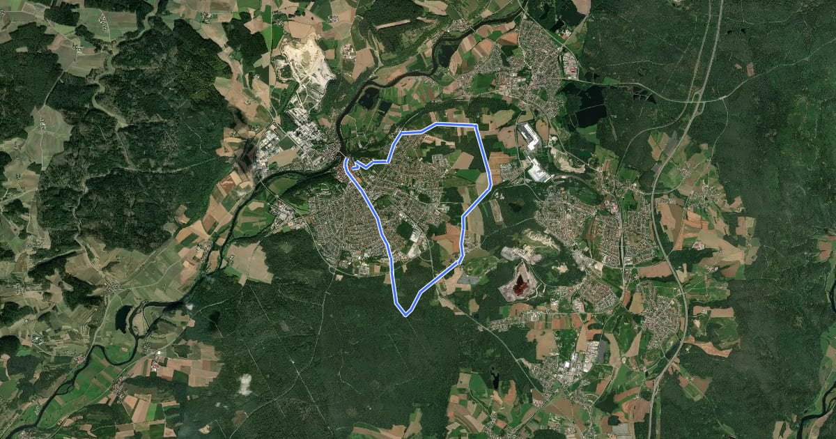 Маршрут Panoramasteig im Städtedreieck (Dunkelblaue 6) на спутниковом снимке
