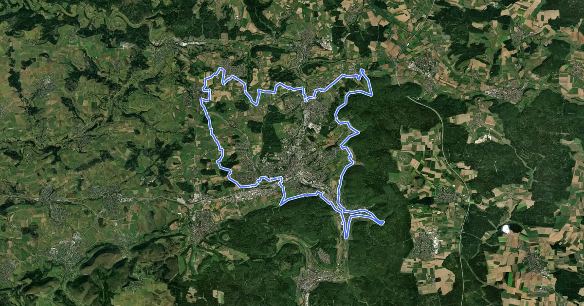 Маршрут Panoramatour Aalen на спутниковом снимке