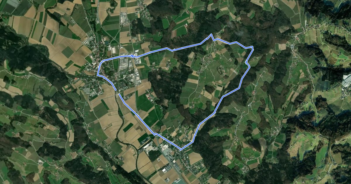 Маршрут Panoramawanderweg на спутниковом снимке