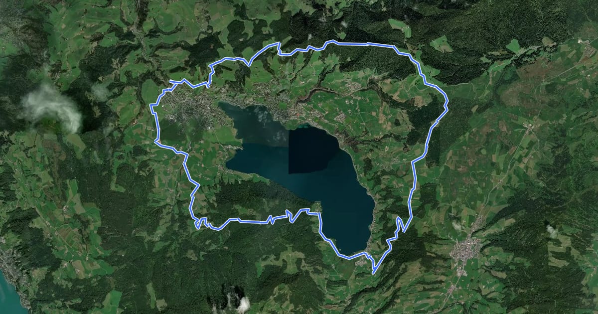 Маршрут Panoramaweg Aegerital на спутниковом снимке