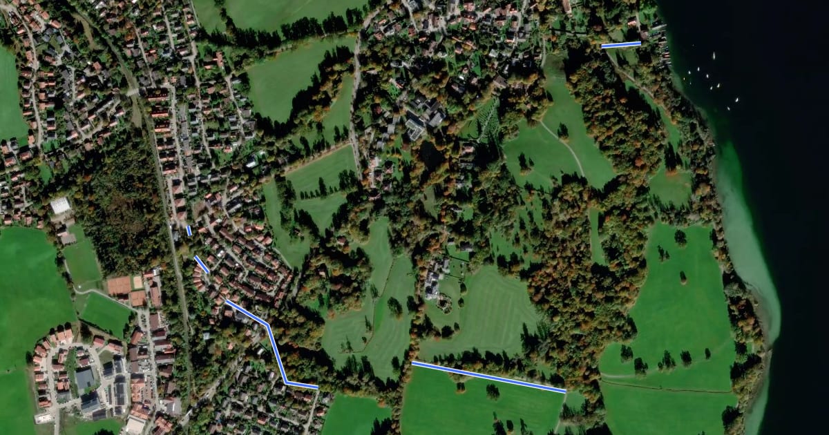 Маршрут Panoramaweg Bernried (36) на спутниковом снимке