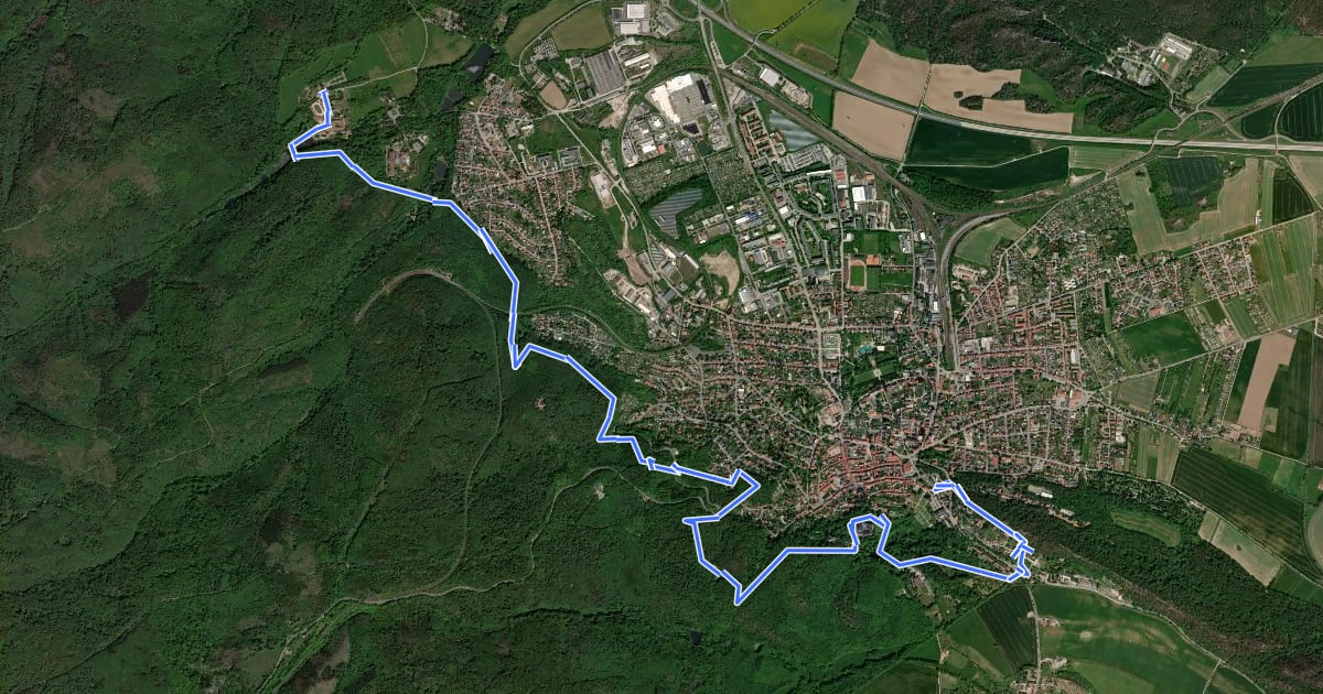 Маршрут Panoramaweg Blankenburg Michaelstein на спутниковом снимке