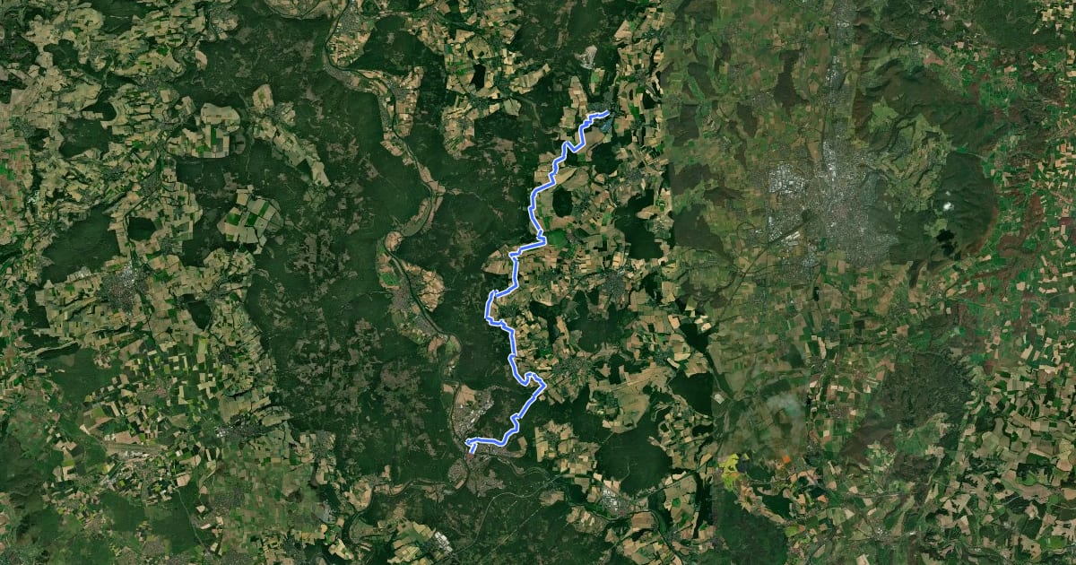 Маршрут Panoramaweg - Bramwald на спутниковом снимке