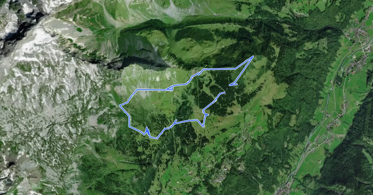 Маршрут Panoramaweg Braunwald на спутниковом снимке