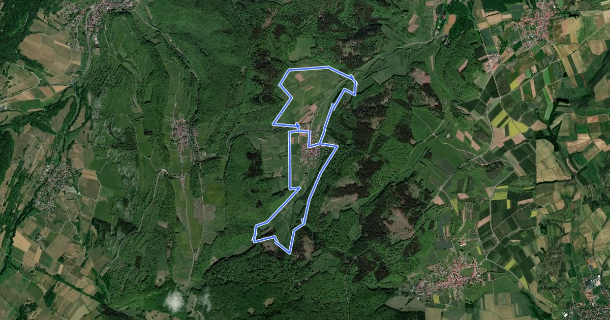 Маршрут Panoramaweg Dudenrode на спутниковом снимке