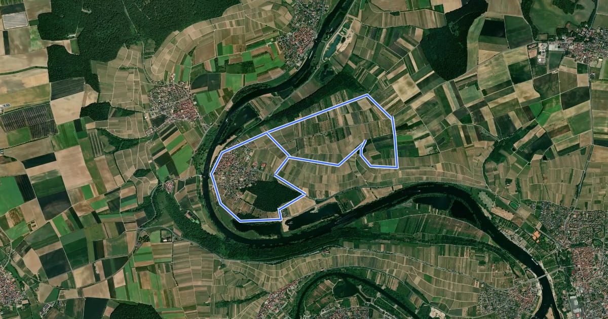 Маршрут Panoramaweg Fahr / D - Obst-Wein-Main на спутниковом снимке